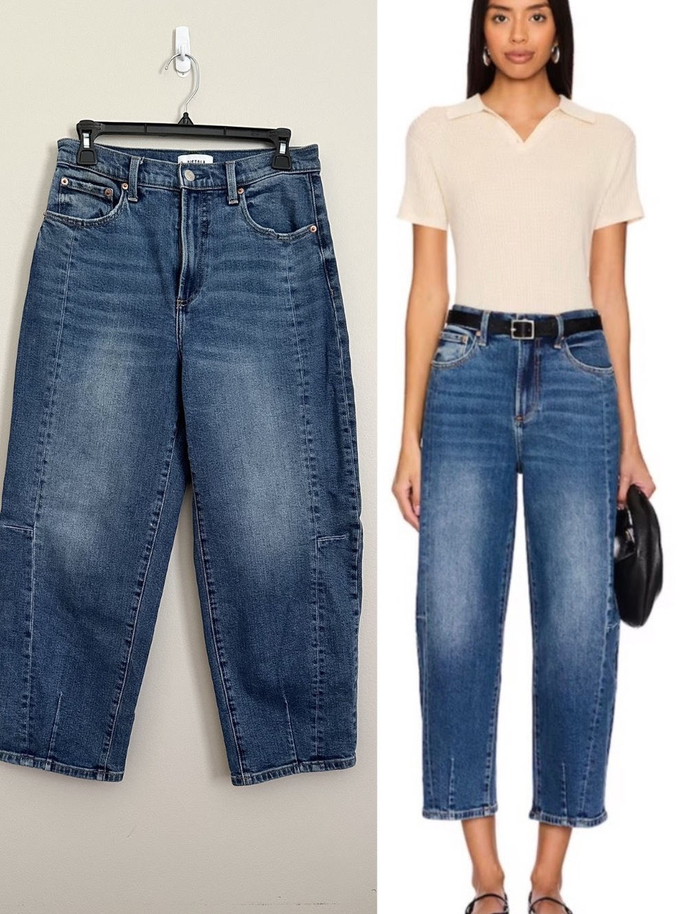 Pistola Eli Ankle Barrel Jeans Size 27 Medium Wash High Rise Cropped Denim